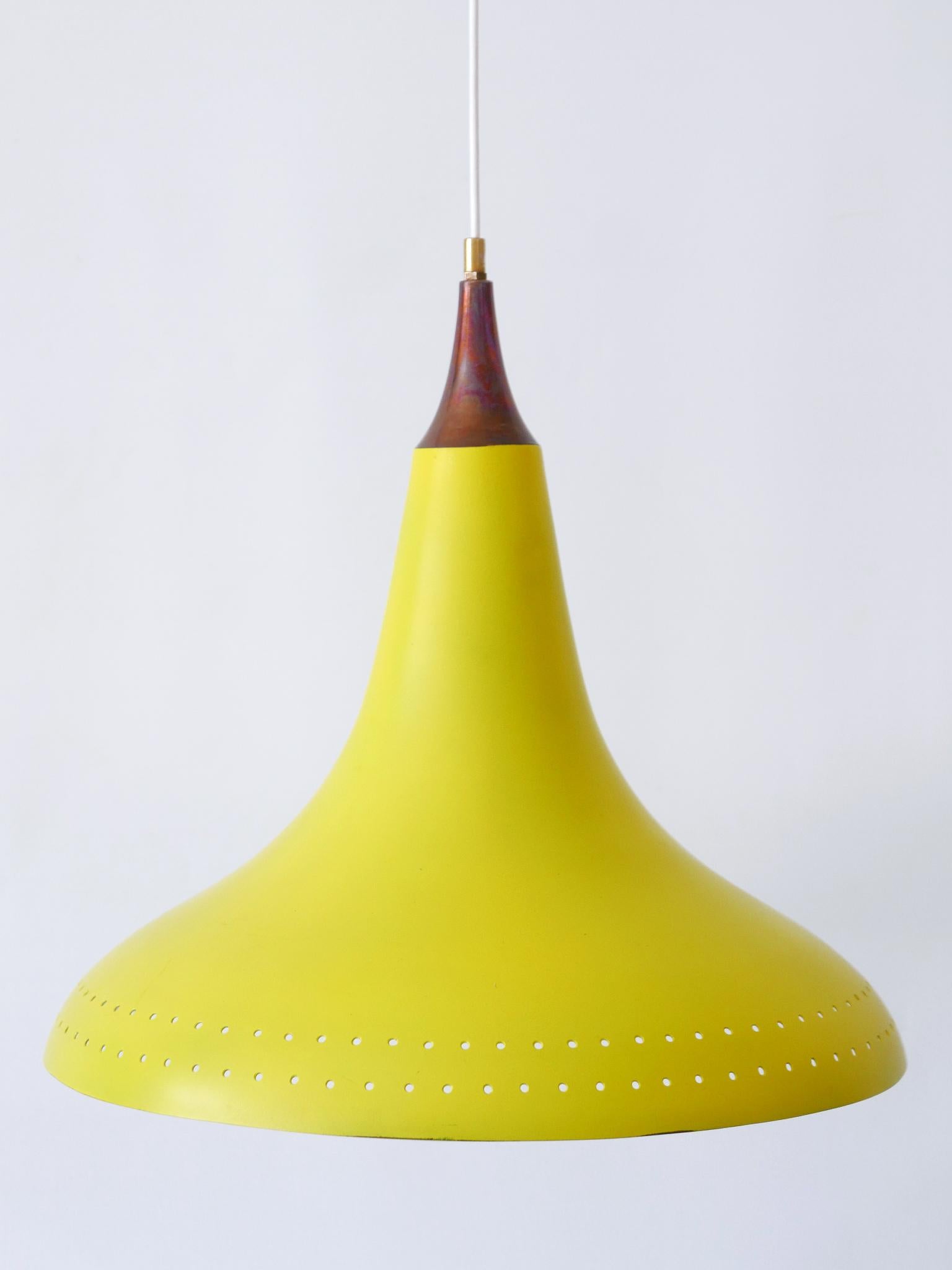 Exceptional Mid-Century Modern Perforated Aluminium Pendant Lamp Austria 1960s For Sale 8