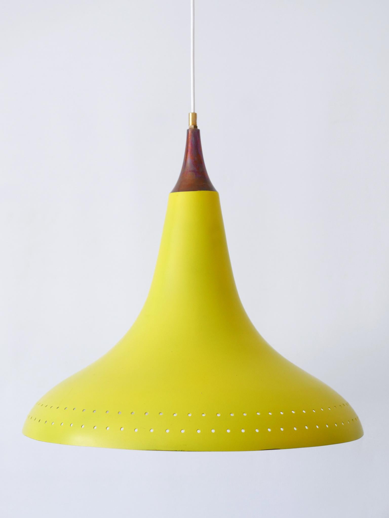 Exceptional Mid-Century Modern Perforated Aluminium Pendant Lamp Austria 1960s For Sale 9