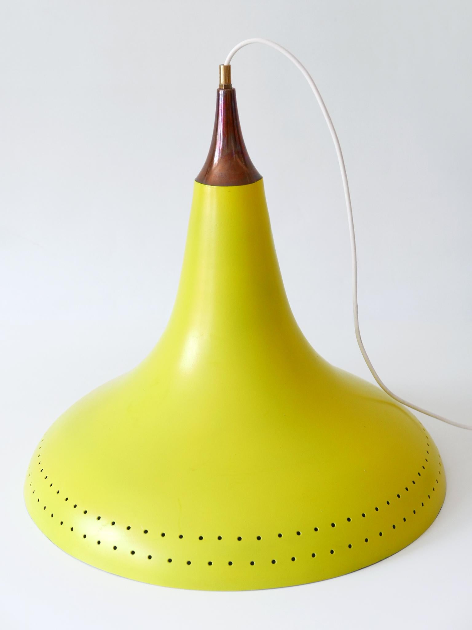 Exceptional Mid-Century Modern Perforated Aluminium Pendant Lamp Austria 1960s For Sale 10