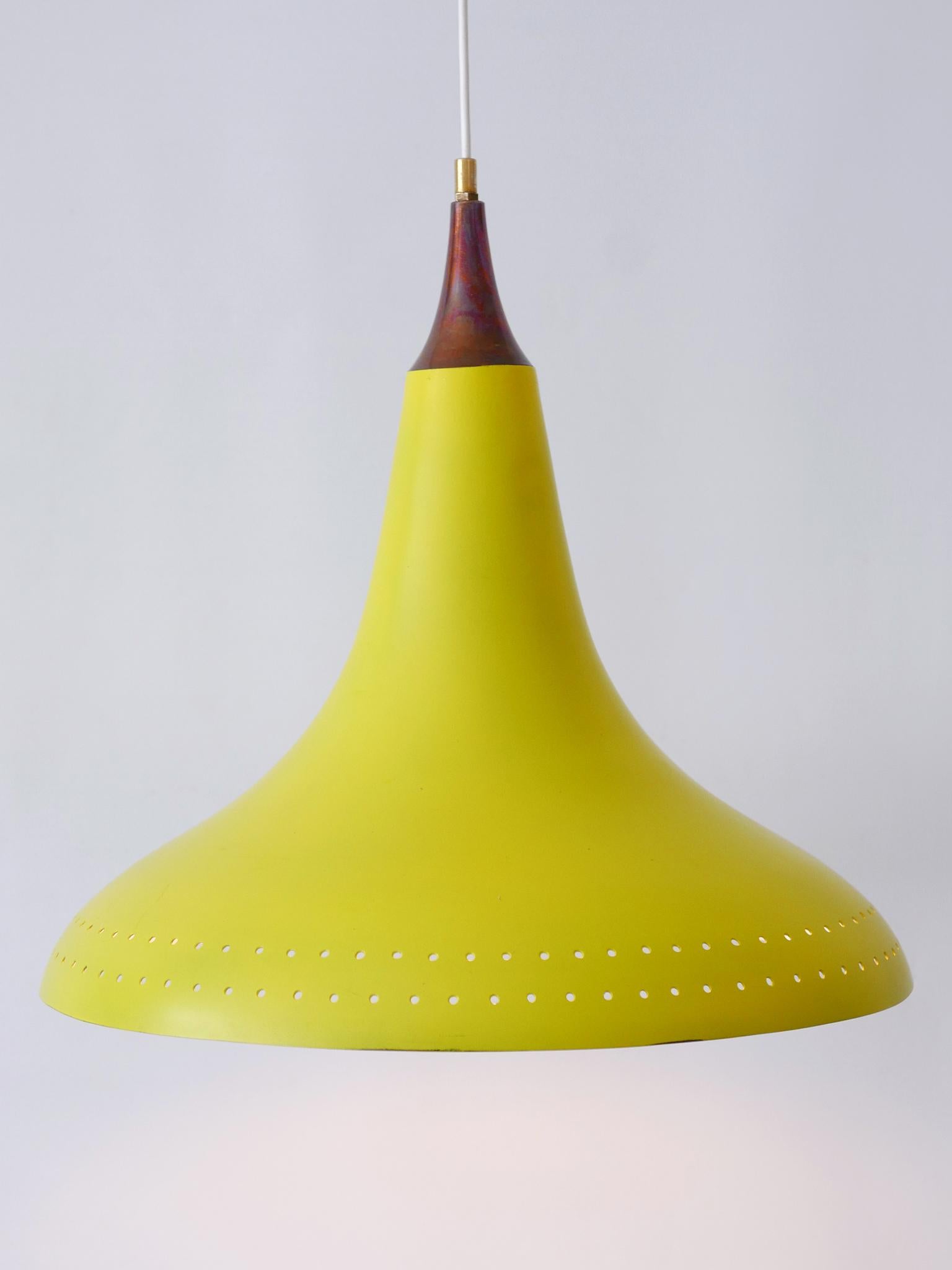 Austrian Exceptional Mid-Century Modern Perforated Aluminium Pendant Lamp Austria 1960s For Sale