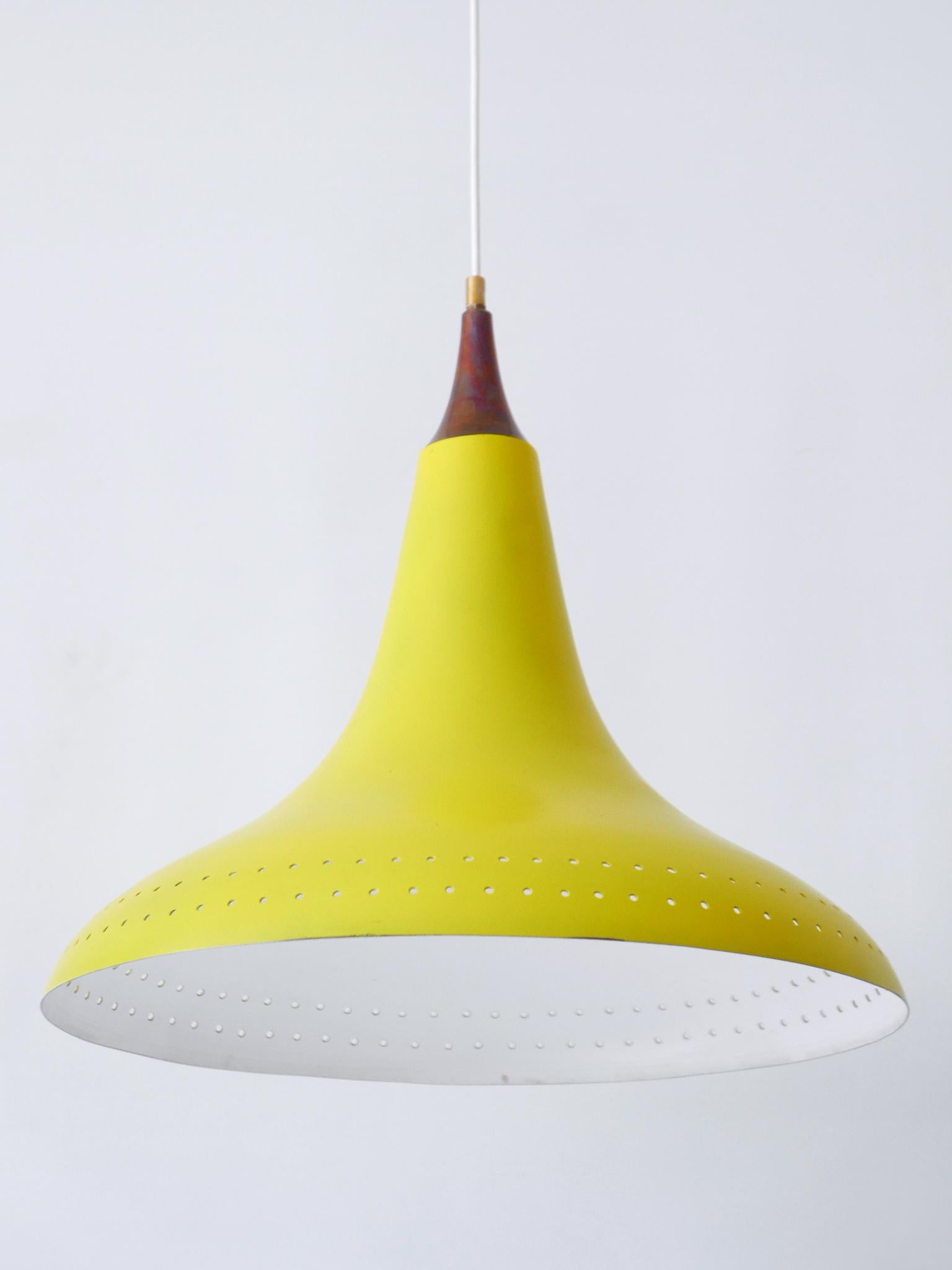 Mid-20th Century Exceptional Mid-Century Modern Perforated Aluminium Pendant Lamp Austria 1960s For Sale