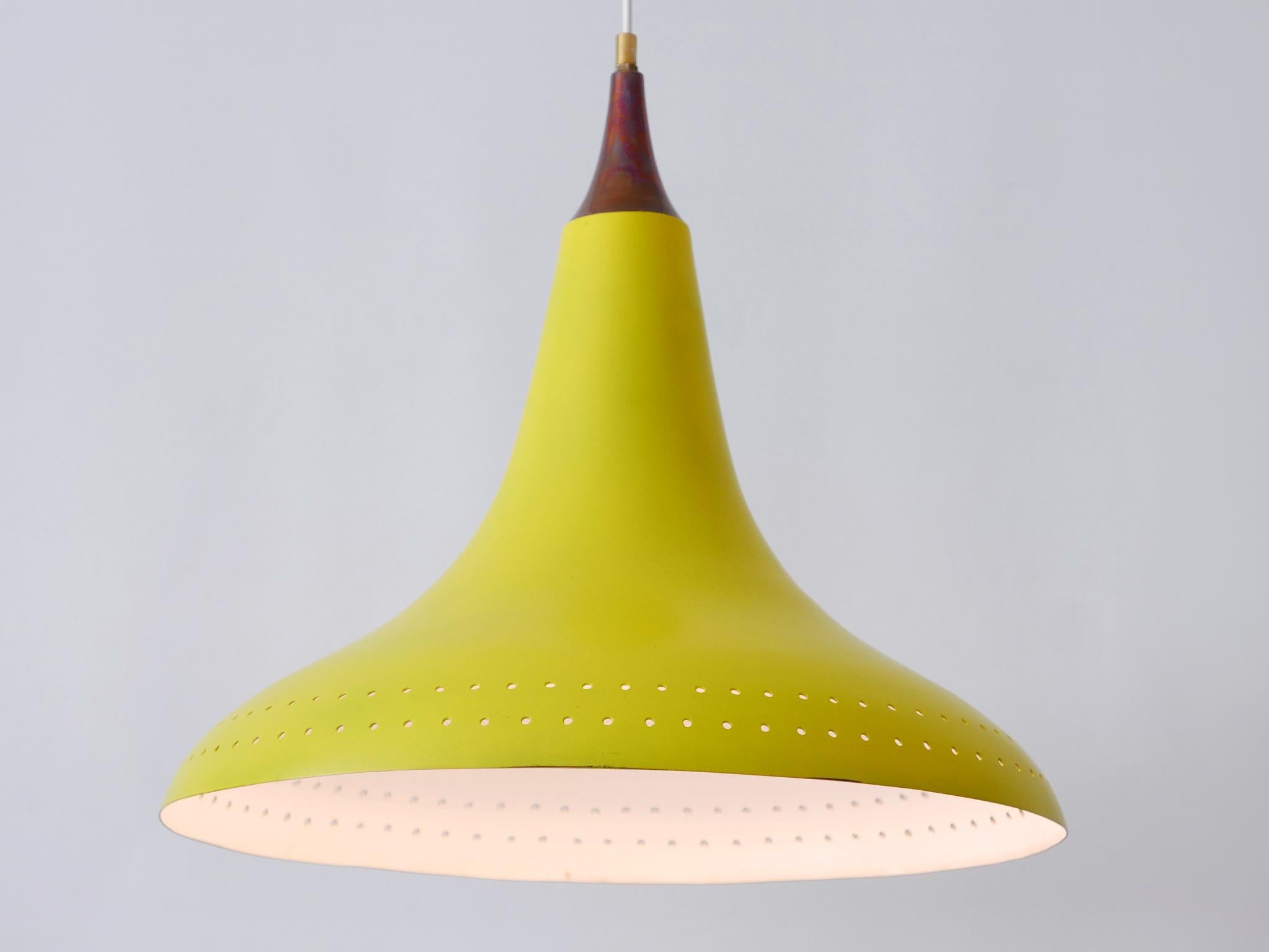 Exceptional Mid-Century Modern Perforated Aluminium Pendant Lamp Austria 1960s For Sale 1