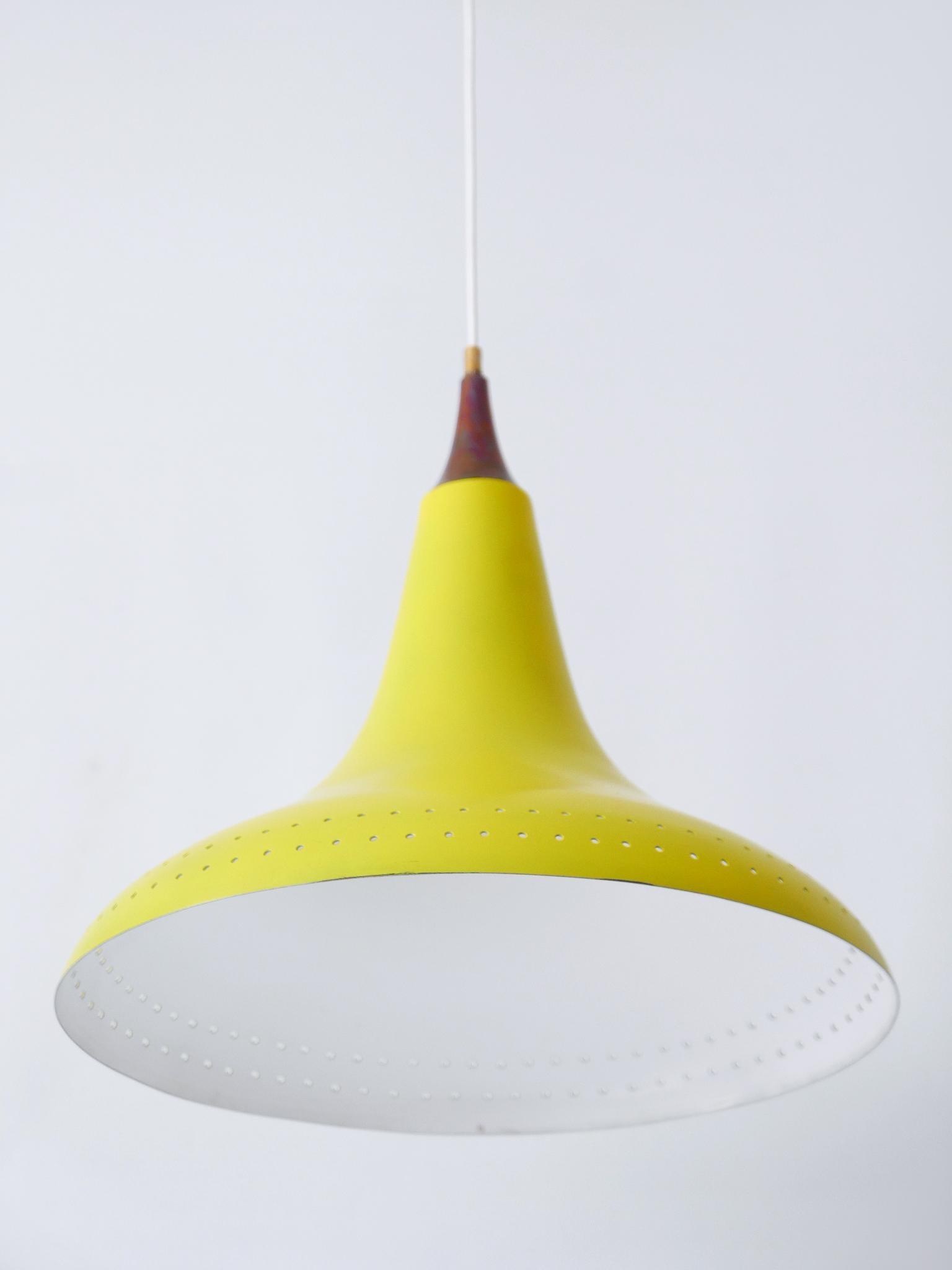 Exceptional Mid-Century Modern Perforated Aluminium Pendant Lamp Austria 1960s For Sale 2