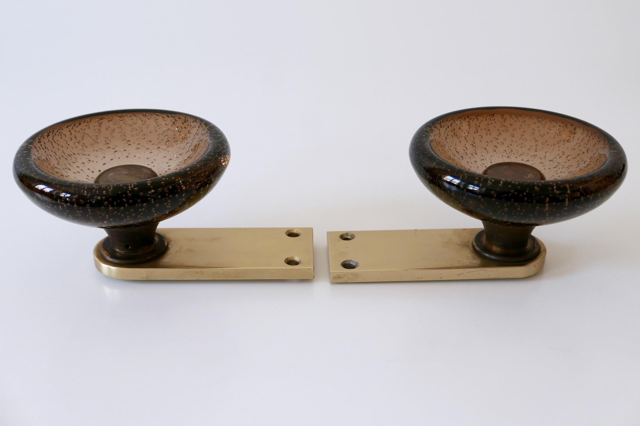 Exceptional Mid-Century Modern Push & Pull Murano Glass Door Handles Italy 1960s 4