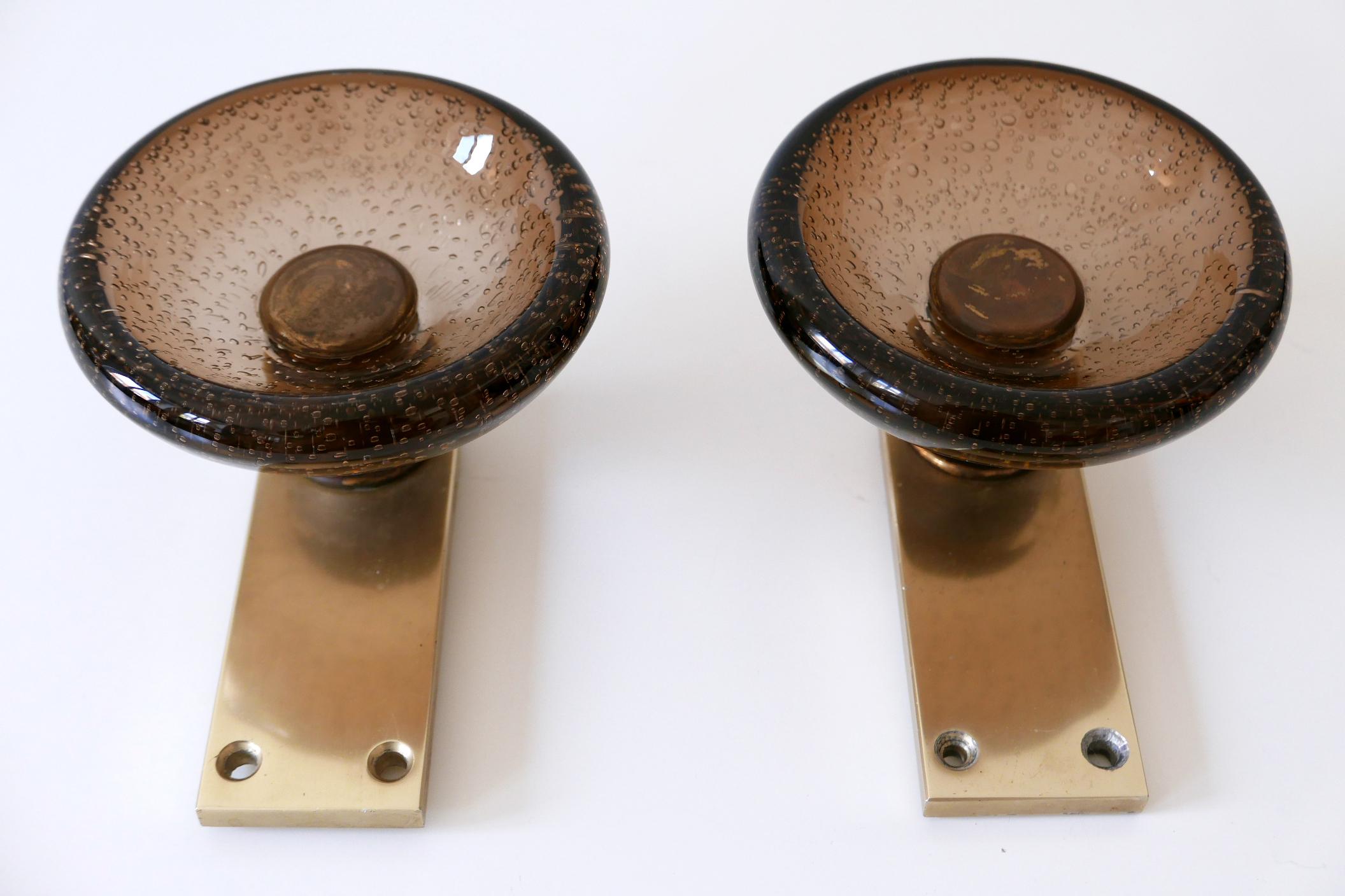Exceptional Mid-Century Modern Push & Pull Murano Glass Door Handles Italy 1960s 6
