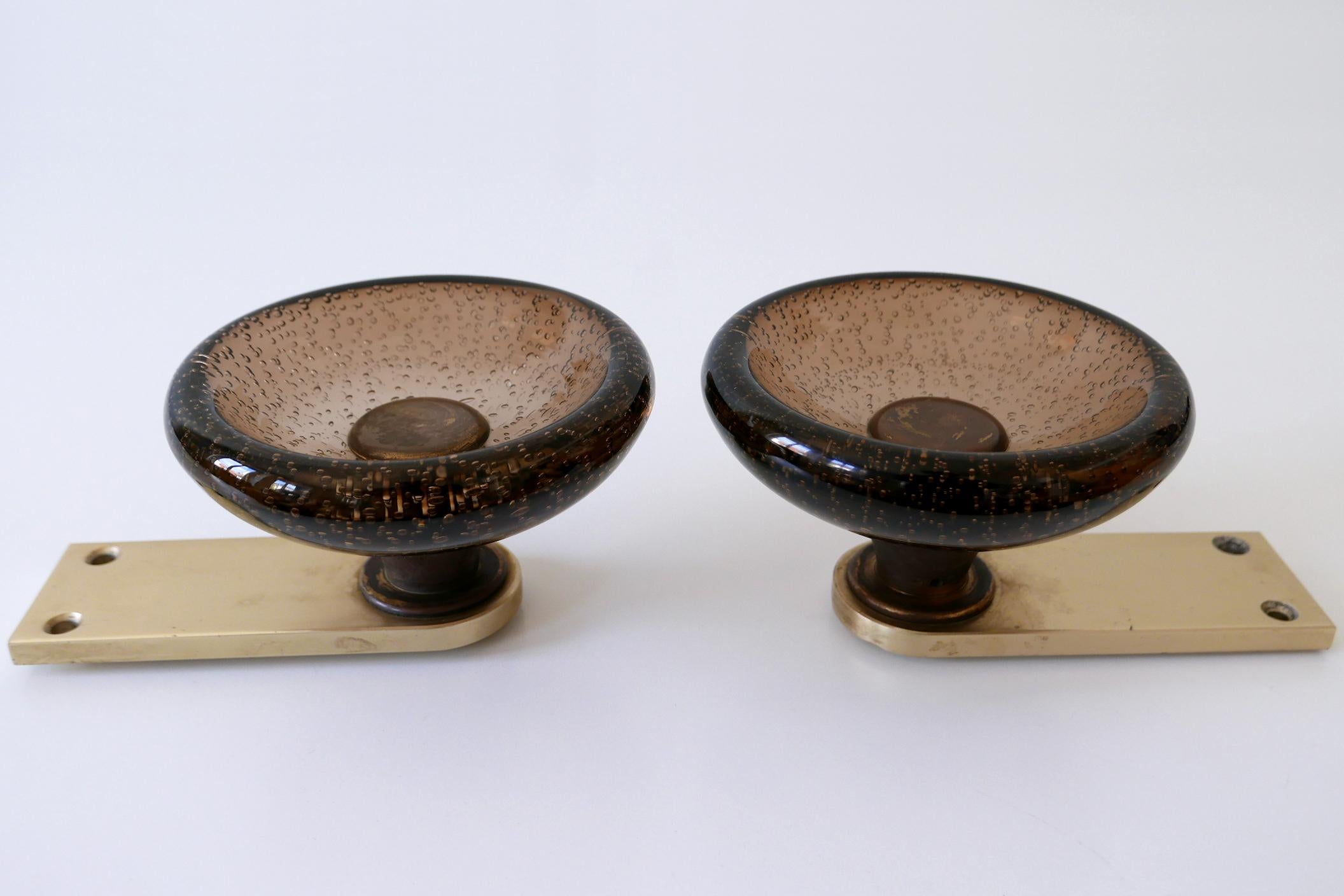 Exceptional Mid-Century Modern Push & Pull Murano Glass Door Handles Italy 1960s 2