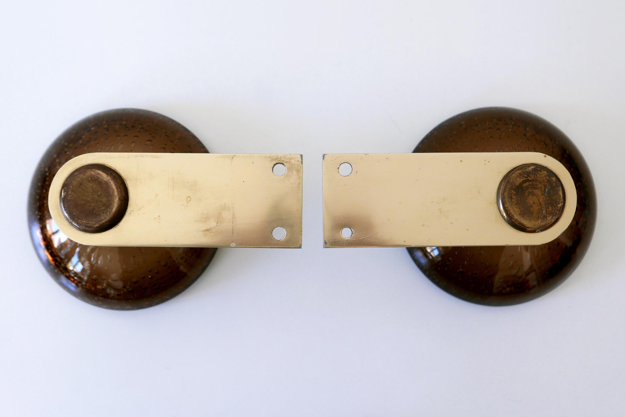 Exceptional Mid-Century Modern Push & Pull Murano Glass Door Handles Italy 1960s 3