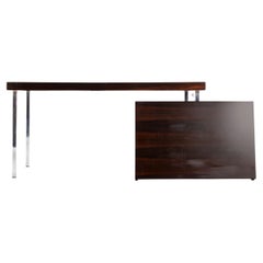 Exceptional Mid-Century Modern Rosewood & Chrome Extension Dining Table