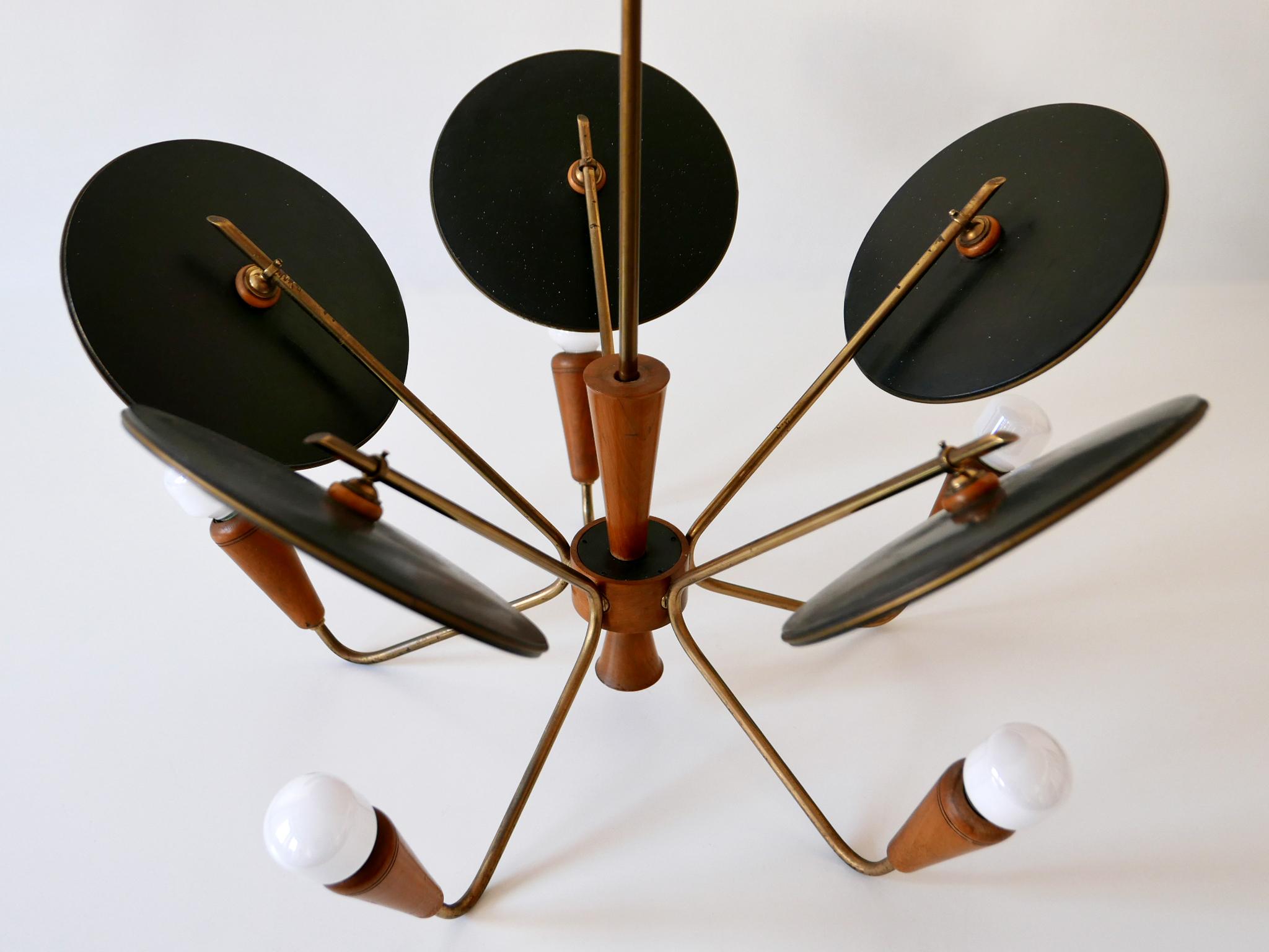 Exceptional Mid-Century Modern Sputnik Pendant Lamp or Chandelier Germany 1950s For Sale 12