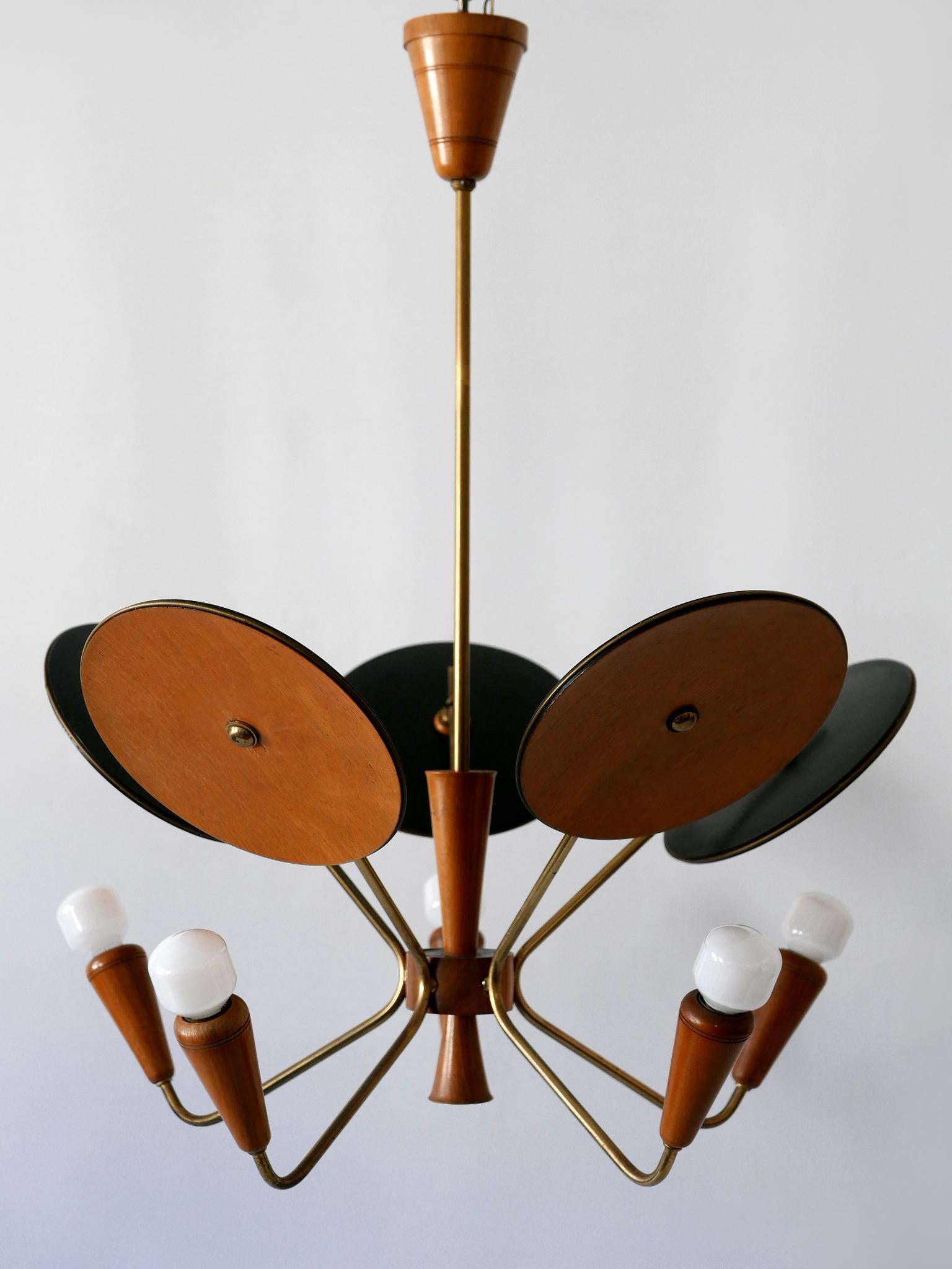Exceptional Mid-Century Modern Sputnik Pendant Lamp or Chandelier Germany 1950s For Sale 2