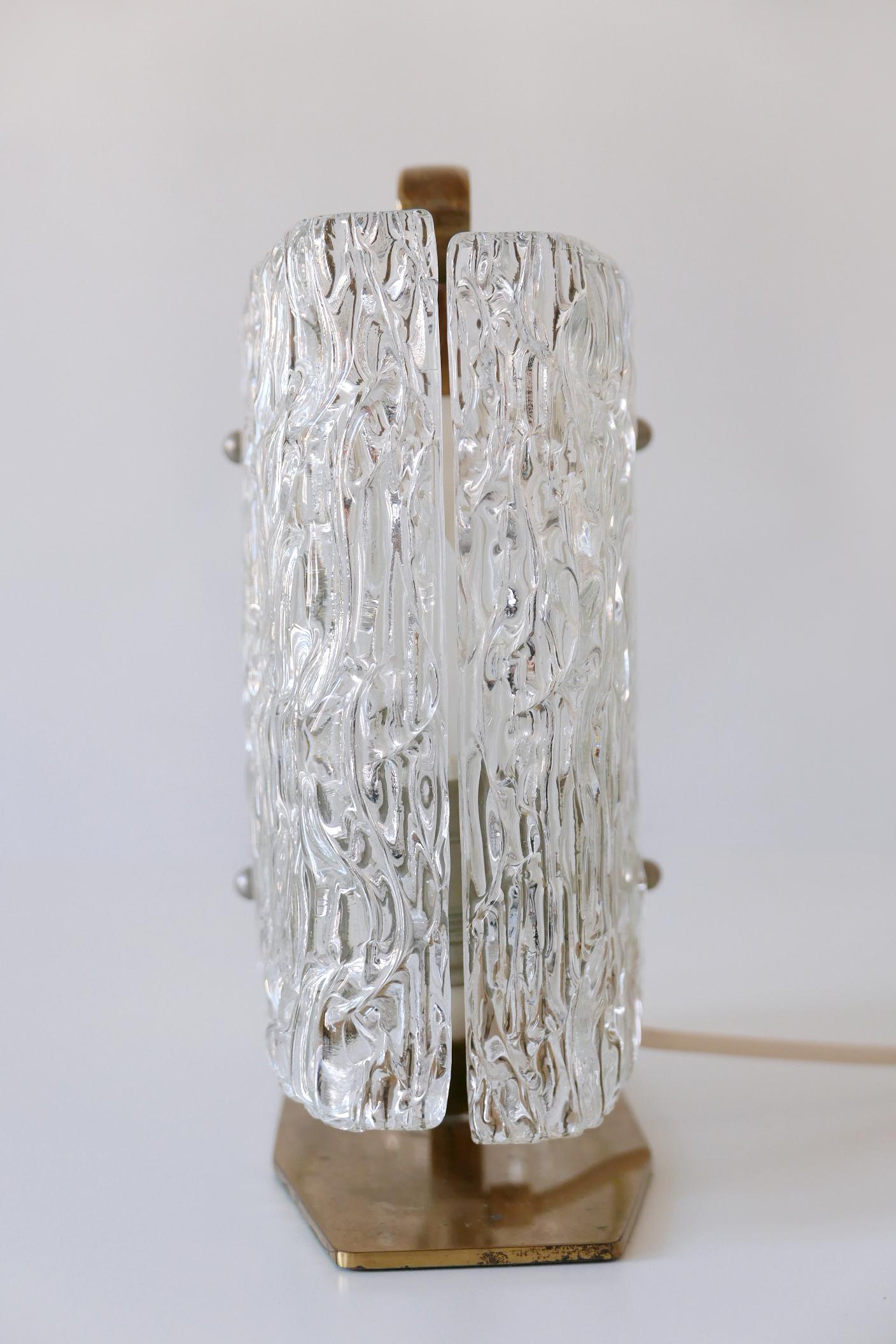Außergewöhnliche moderne Tischlampe aus der Mitte des Jahrhunderts mit Eisglasschirm:: 1950er Jahre:: Italien im Angebot 1