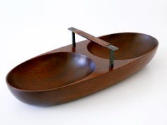 Exceptional Mid-Century Modern Teak Nut Bowl by Carl Auböck, 1950s, Austria