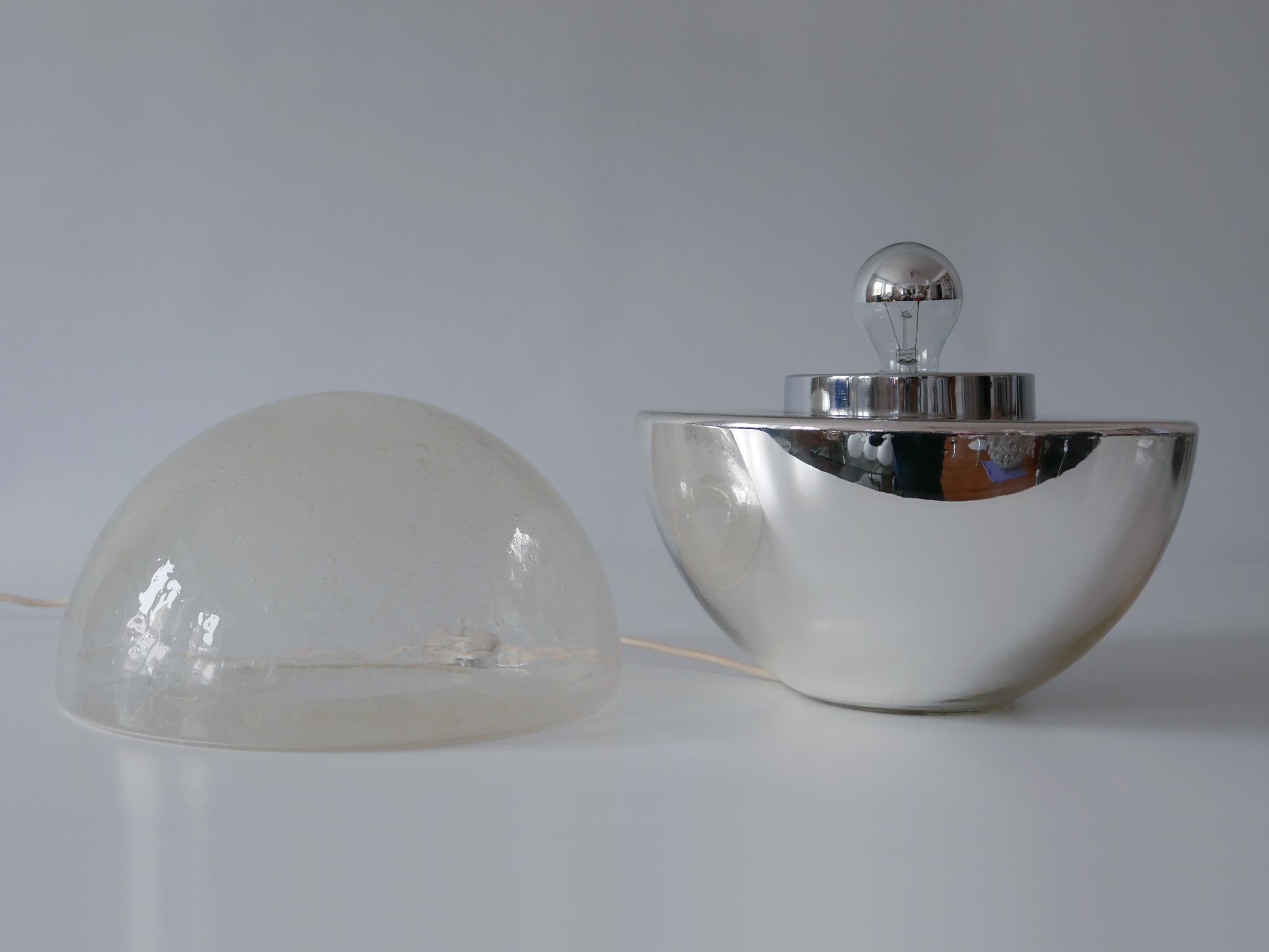 Außergewöhnliche Tisch- oder Stehlampe aus strukturiertem Glas, Mid-Century Modern, 1960er Jahre im Angebot 5
