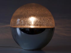 Exceptional Mid-Century Modern Textured Glass Globe Table or Floor Lamp, 1960s