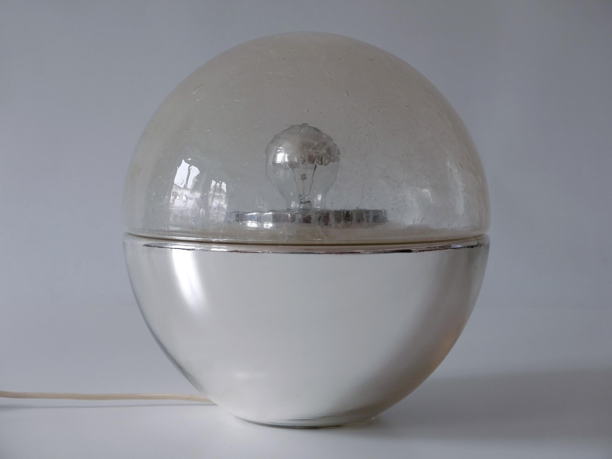 Italian Exceptional Mid-Century Modern Textured Glass Globe Table or Floor Lamp, 1960s For Sale