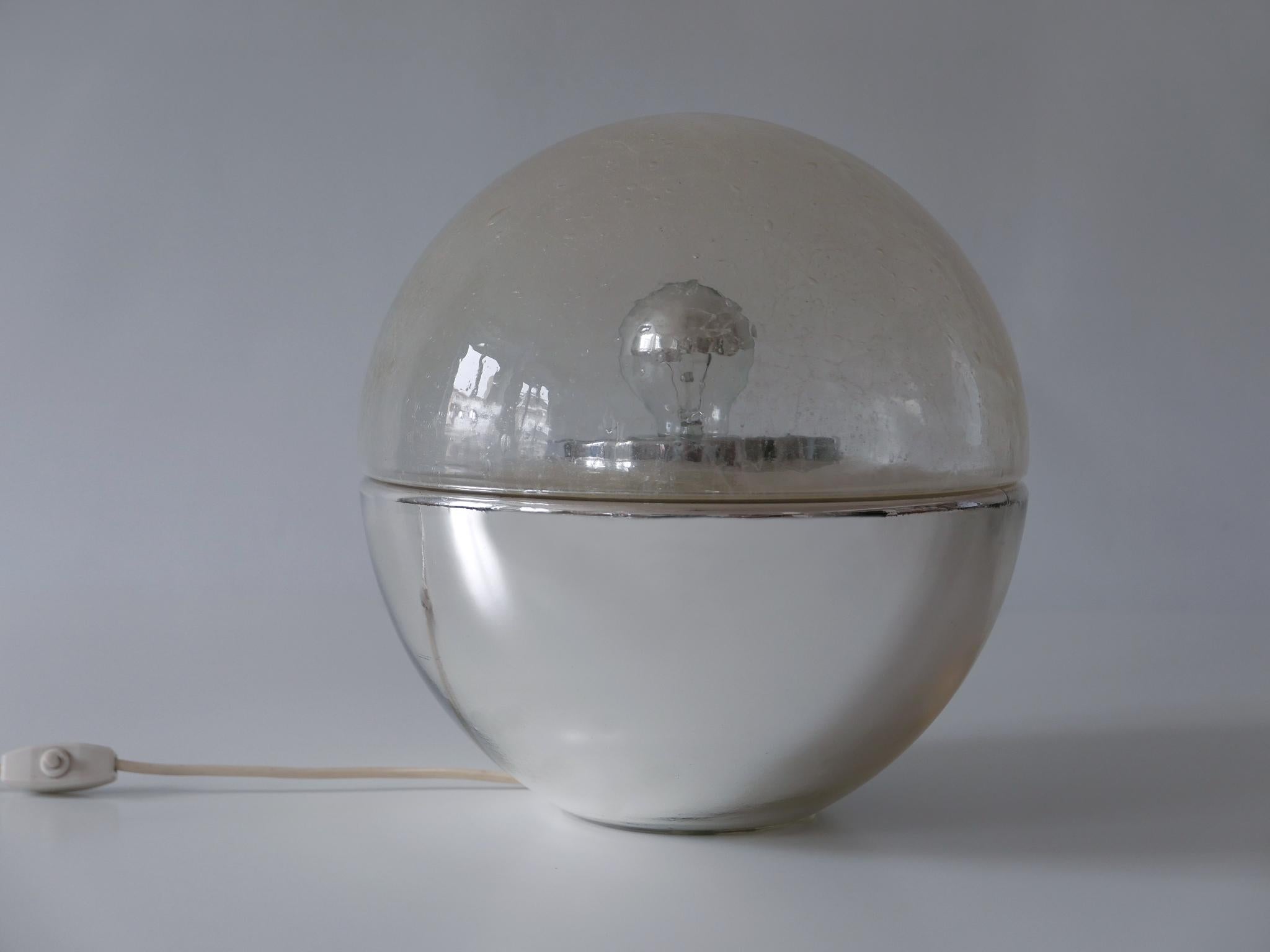 Mid-20th Century Exceptional Mid-Century Modern Textured Glass Globe Table or Floor Lamp, 1960s For Sale