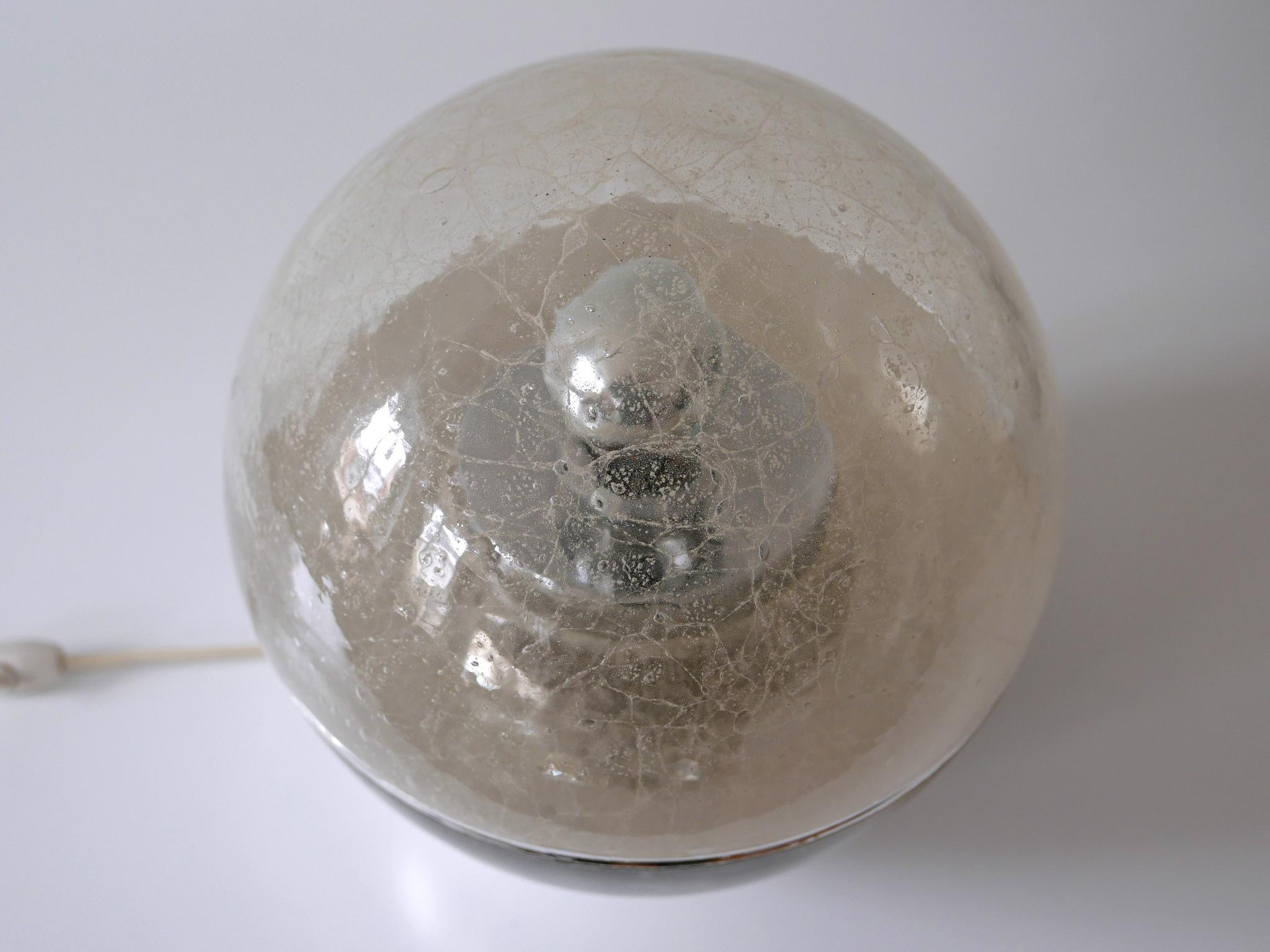 Exceptional Mid-Century Modern Textured Glass Globe Table or Floor Lamp, 1960s For Sale 1