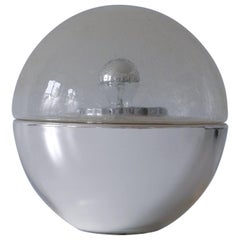 Exceptionnel lampadaire ou lampe de bureau en forme de globe en verre texturé, de style moderne du milieu du siècle dernier, années 1960