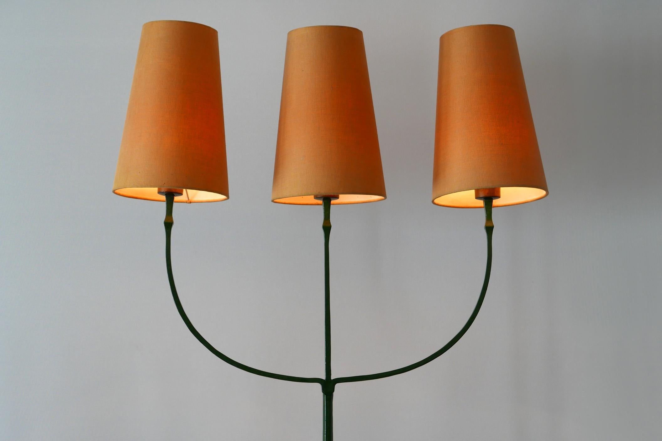 Exceptional Mid-Century Modern Three Flamed Floor Lamp, 1950s For Sale 1