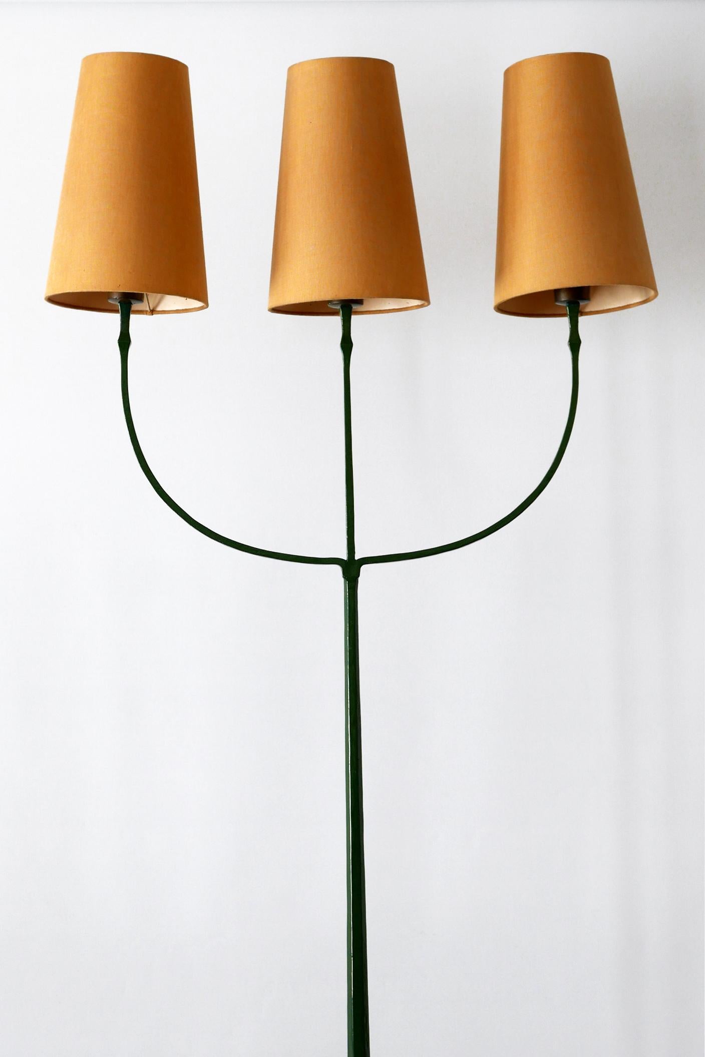 French Exceptional Mid-Century Modern Three Flamed Floor Lamp, 1950s For Sale