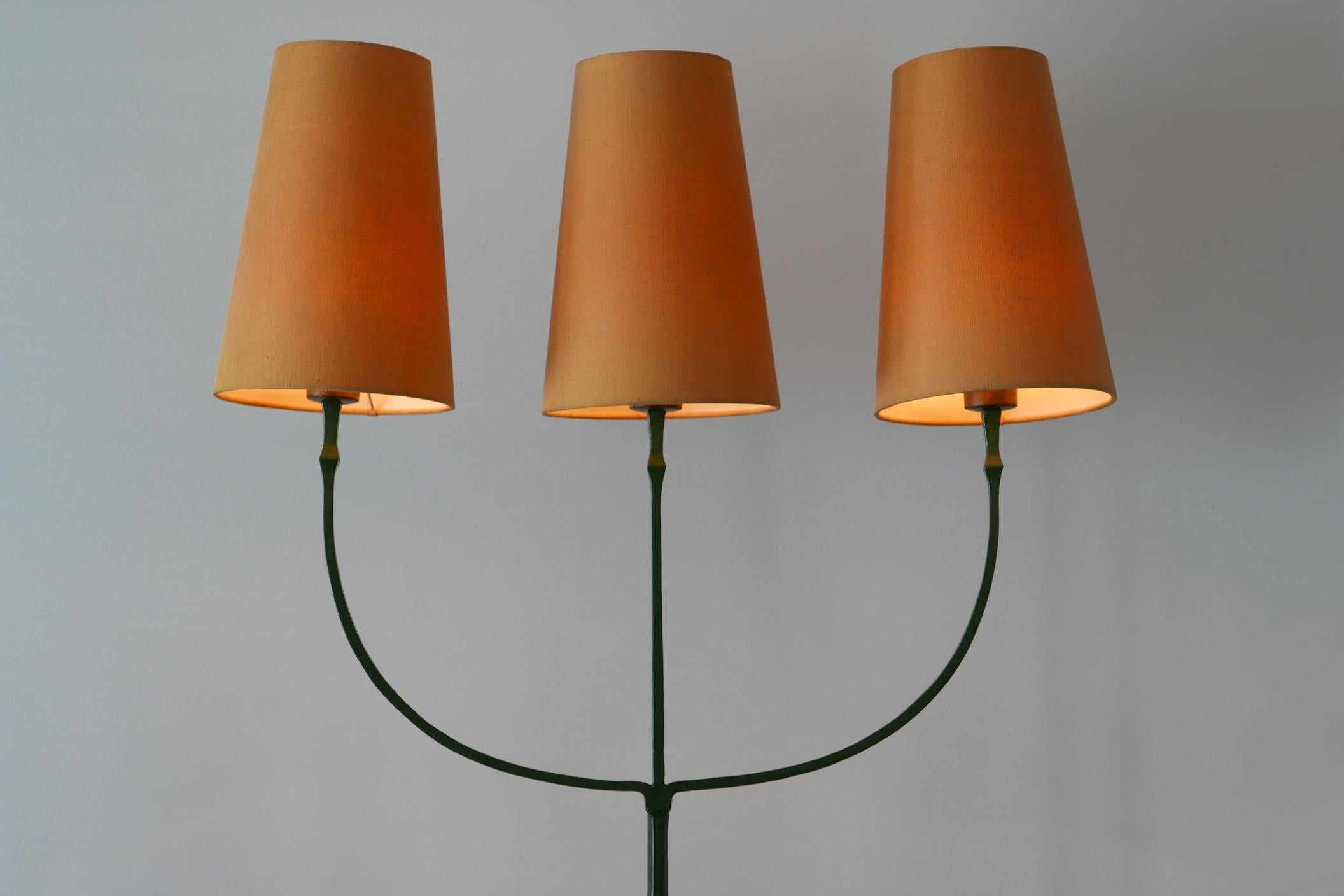 Mid-20th Century Exceptional Mid-Century Modern Three Flamed Floor Lamp, 1950s For Sale