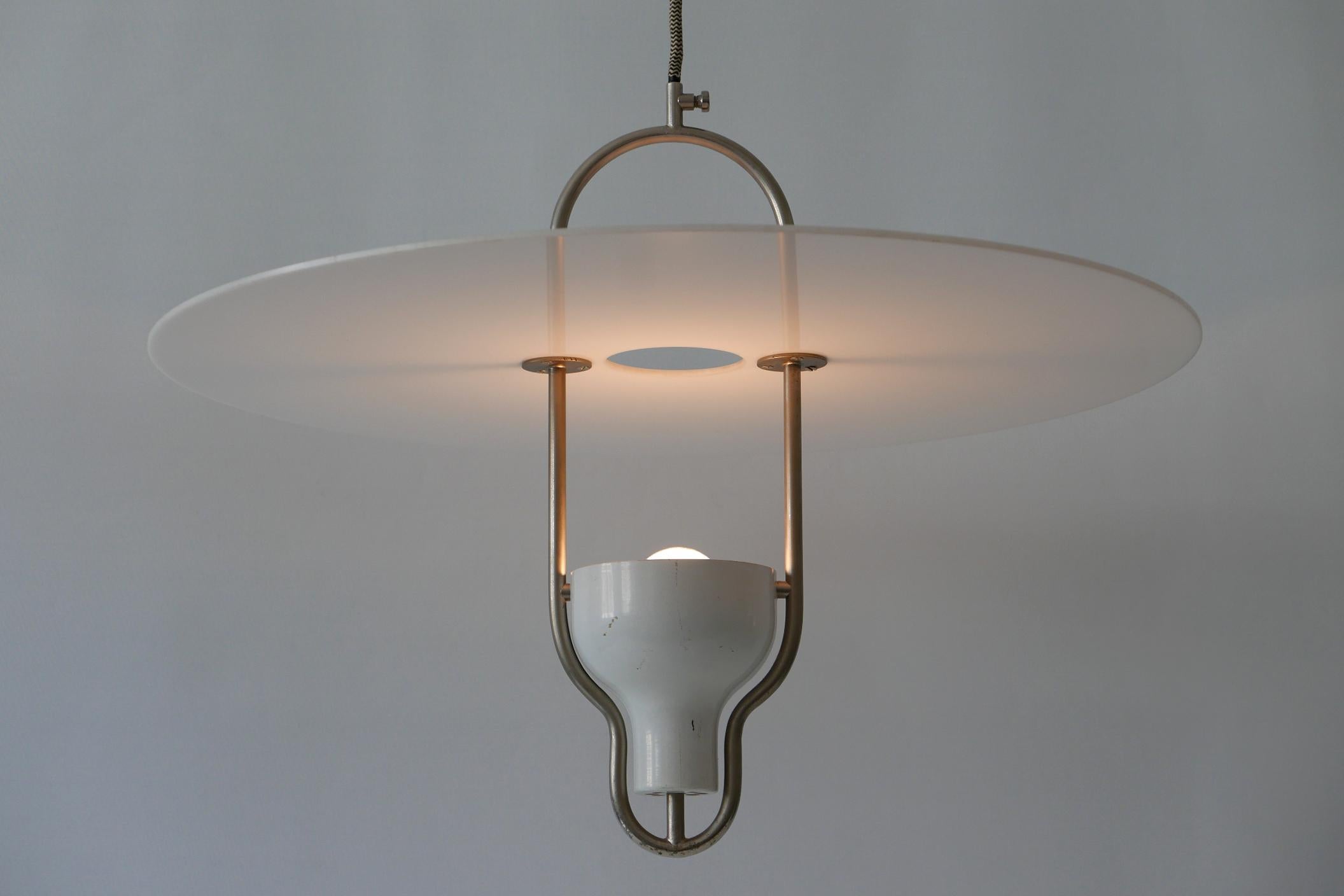 Exceptional Mid-Century Modern Ufo Pendant Lamp, Italy, 1960s For Sale 5