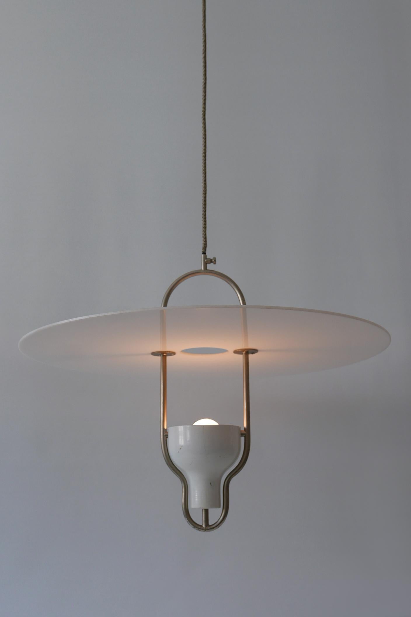 Exceptional Mid-Century Modern Ufo Pendant Lamp, Italy, 1960s For Sale 9