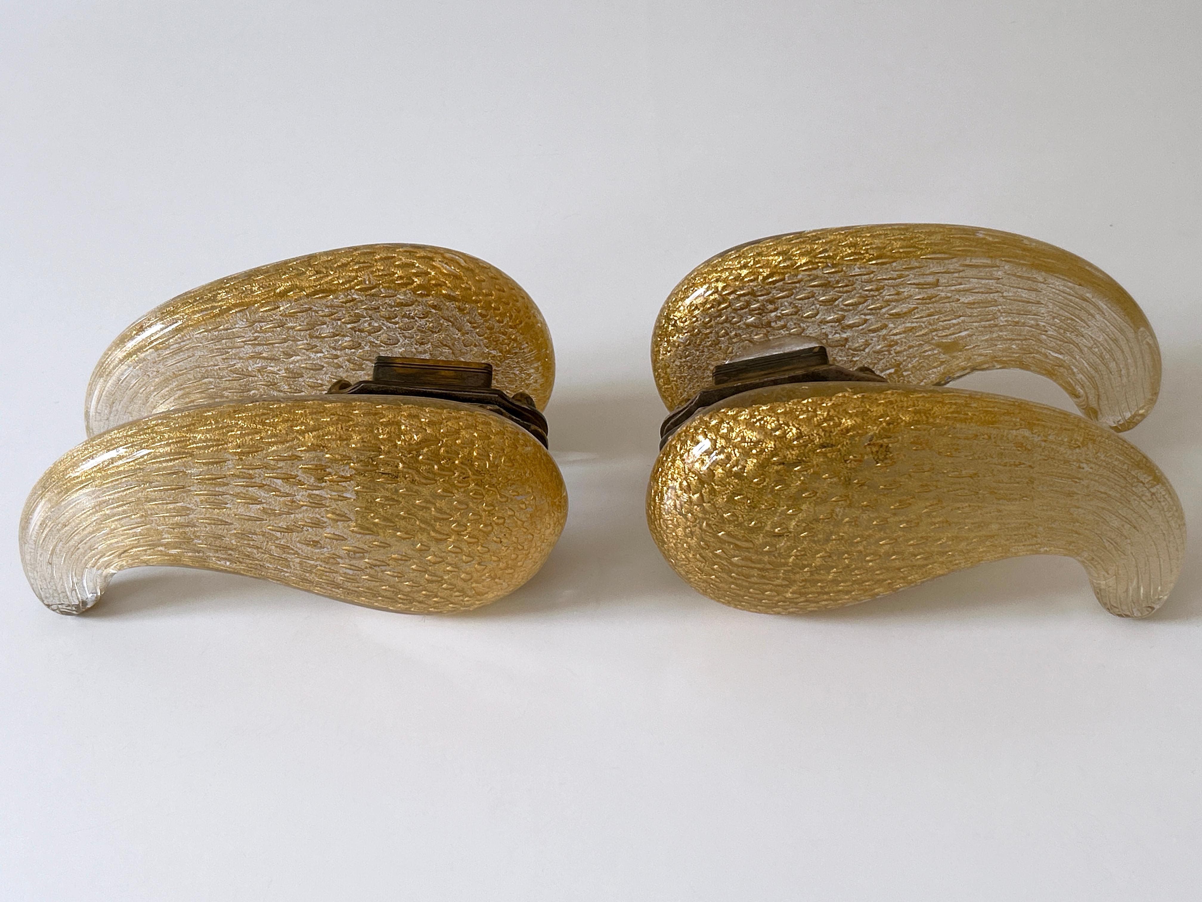 Exceptionnelles poignées de porte Push & Pull en verre de Murano du milieu du siècle par Seguso années 1950 en vente 9