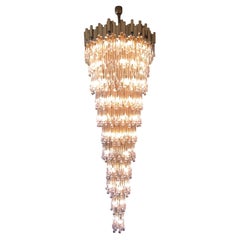 Exceptionnel lustre en verre en forme de goutte d'eau du milieu du siècle dernier de BD Lumica, Barcelone, 1970