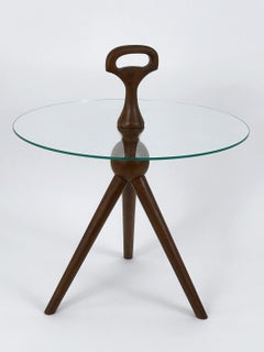 Exceptional Mid-Century Tripod Teak Side Table or Occasional Table Germany 1960s