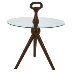 Exceptional Mid-Century Tripod Teak Side Table or Occasional Table Germany 1960s