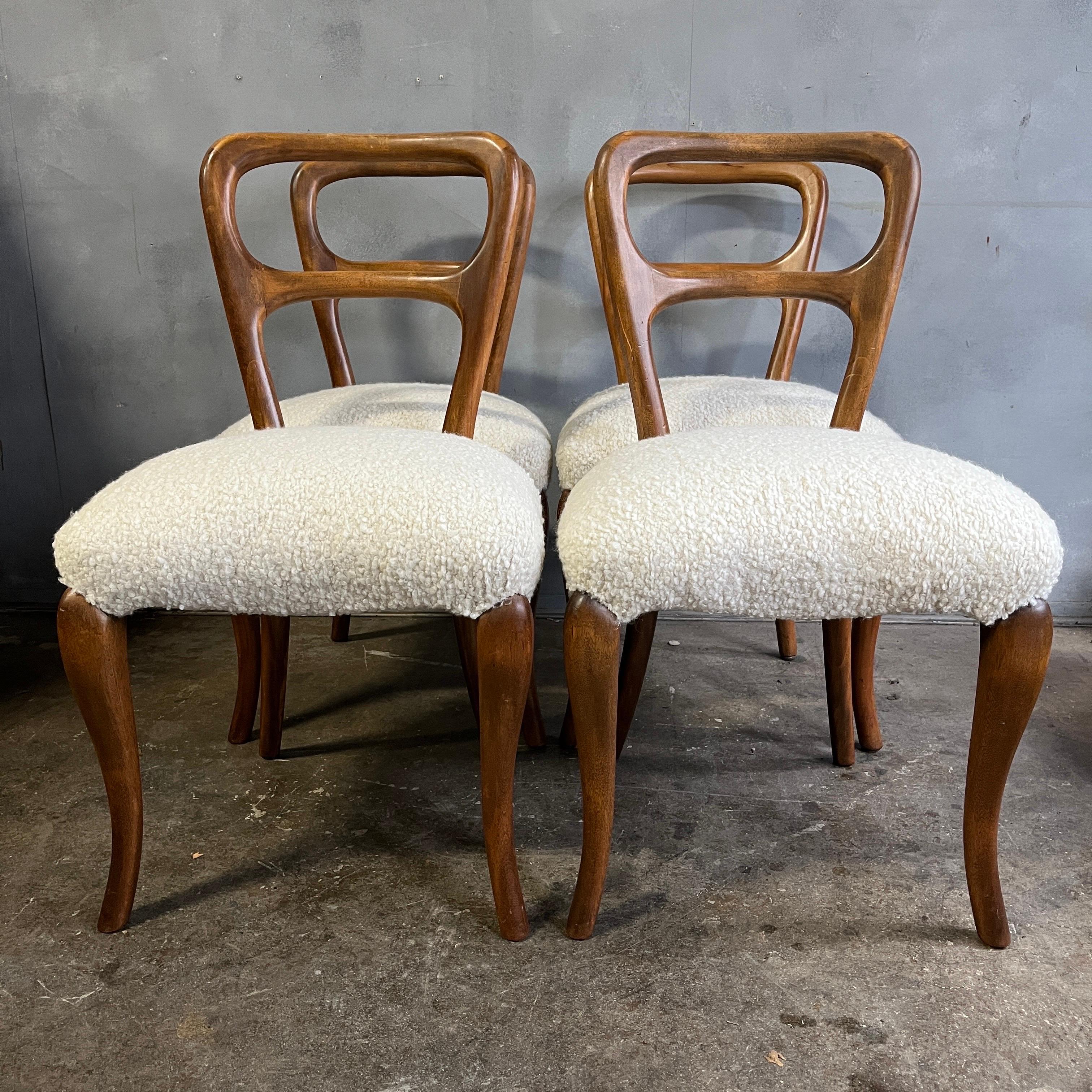 Exceptional Midcentury Dining Chairs Jean Royère Style 3