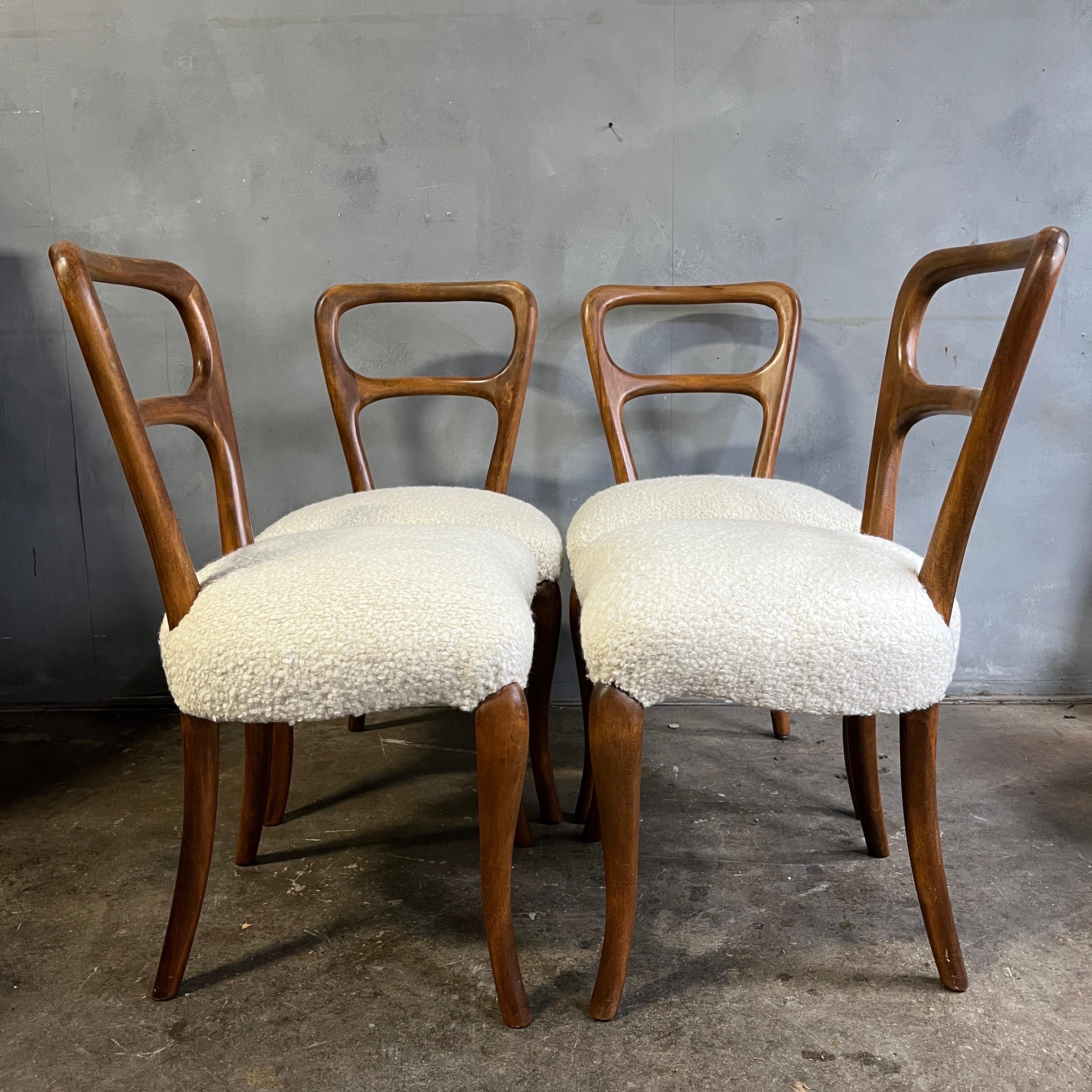 20th Century Exceptional Midcentury Dining Chairs Jean Royère Style