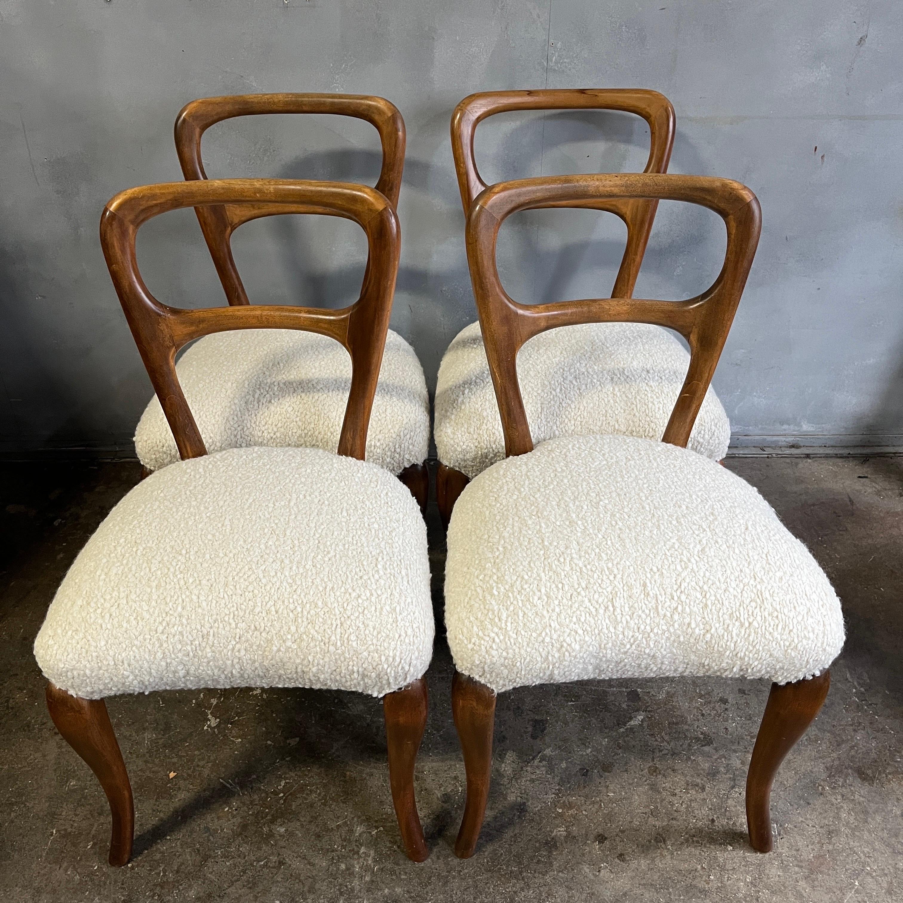 Exceptional Midcentury Dining Chairs Jean Royère Style 1