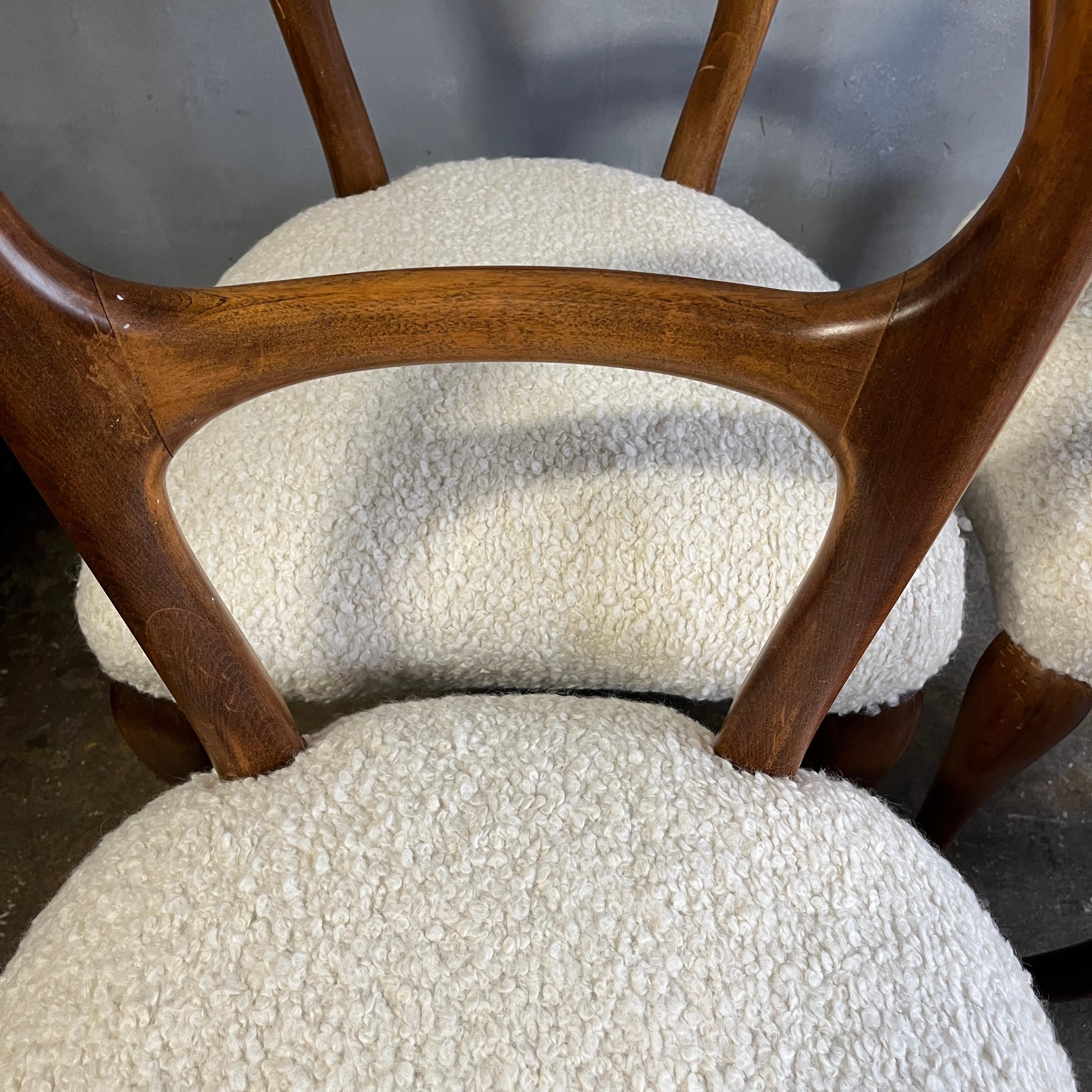 Exceptional Midcentury Dining Chairs Jean Royère Style 2