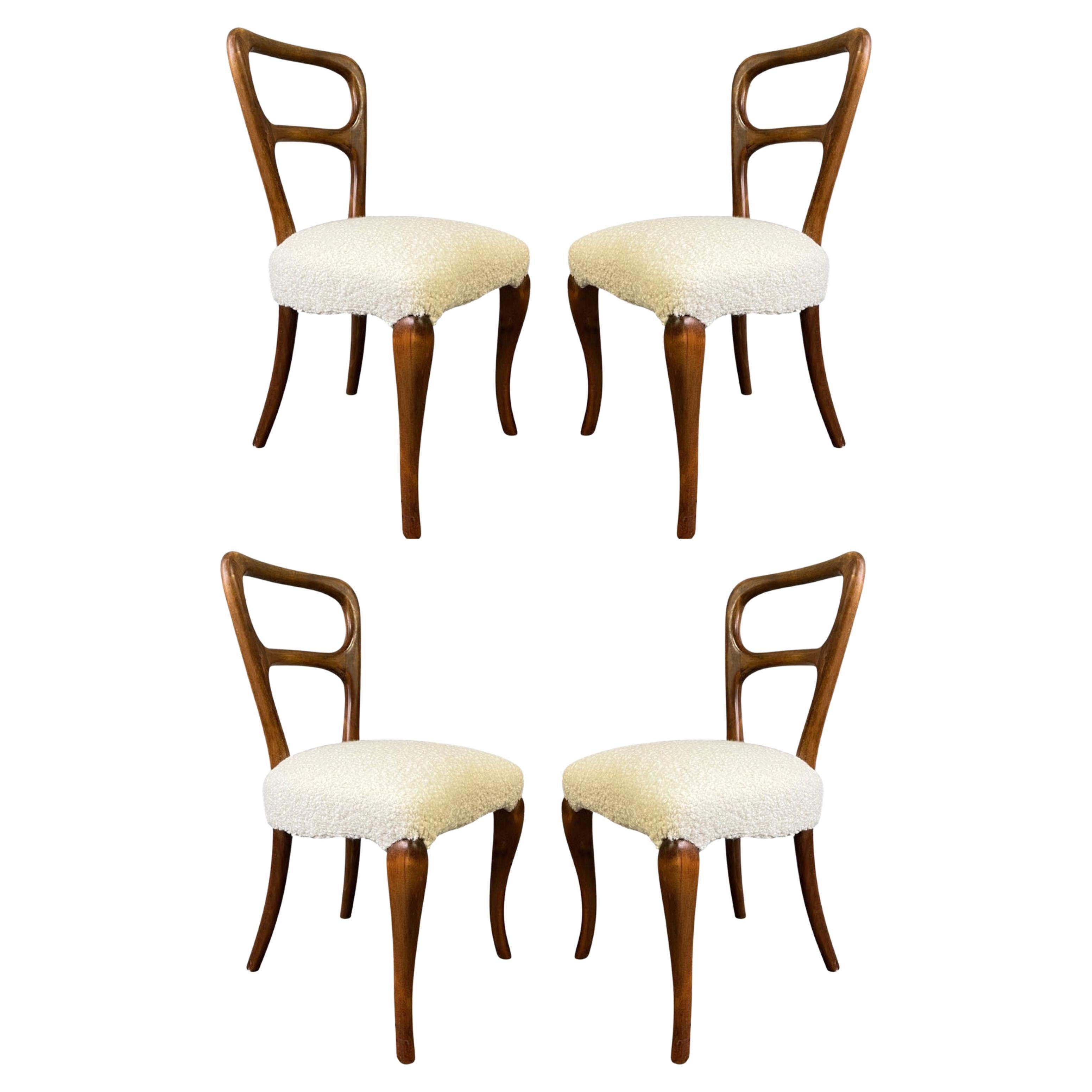 Exceptional Midcentury Dining Chairs Jean Royère Style
