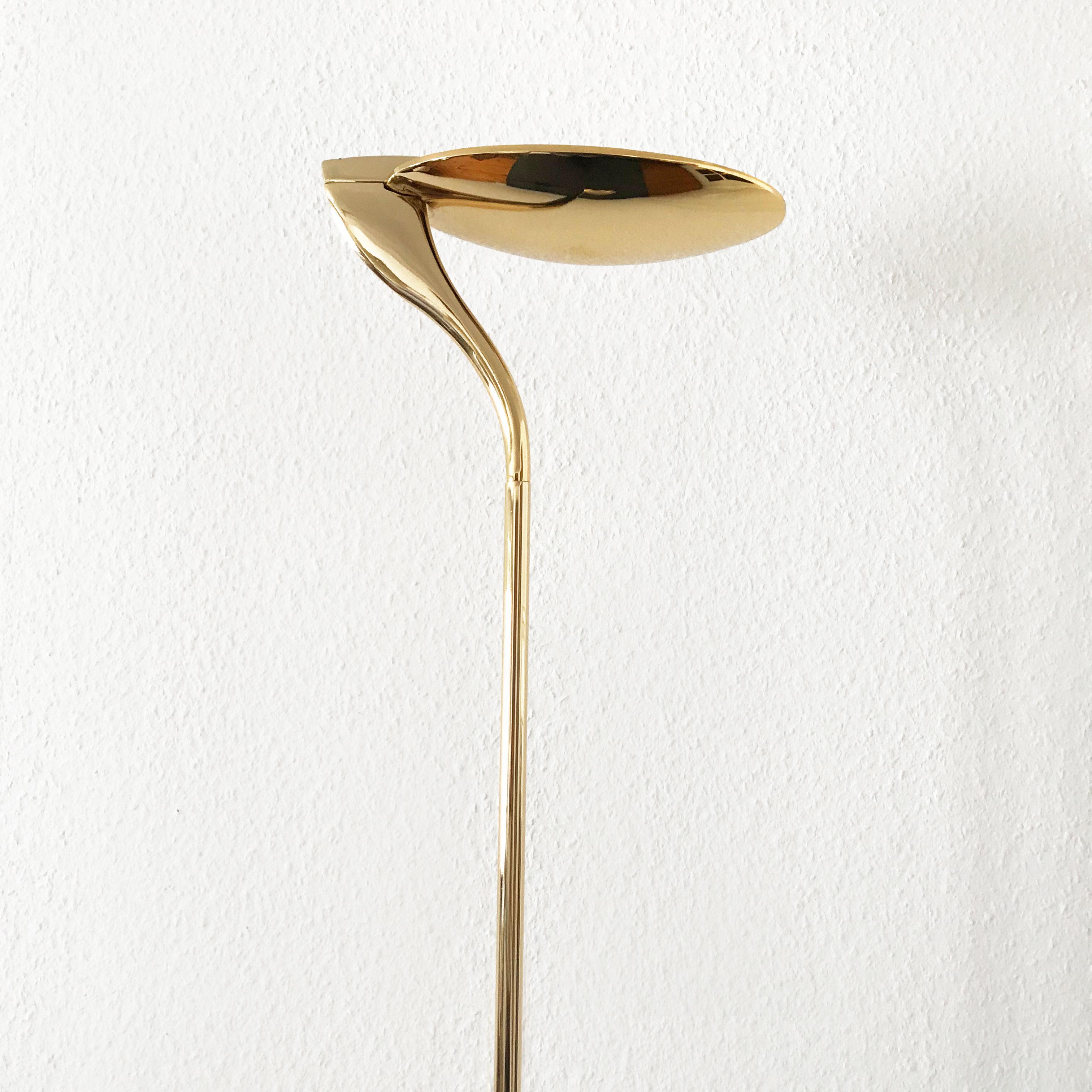 Exceptional Minimalist Brass Floor Lamp Uplighter by Florian Schulz, Germany For Sale 1