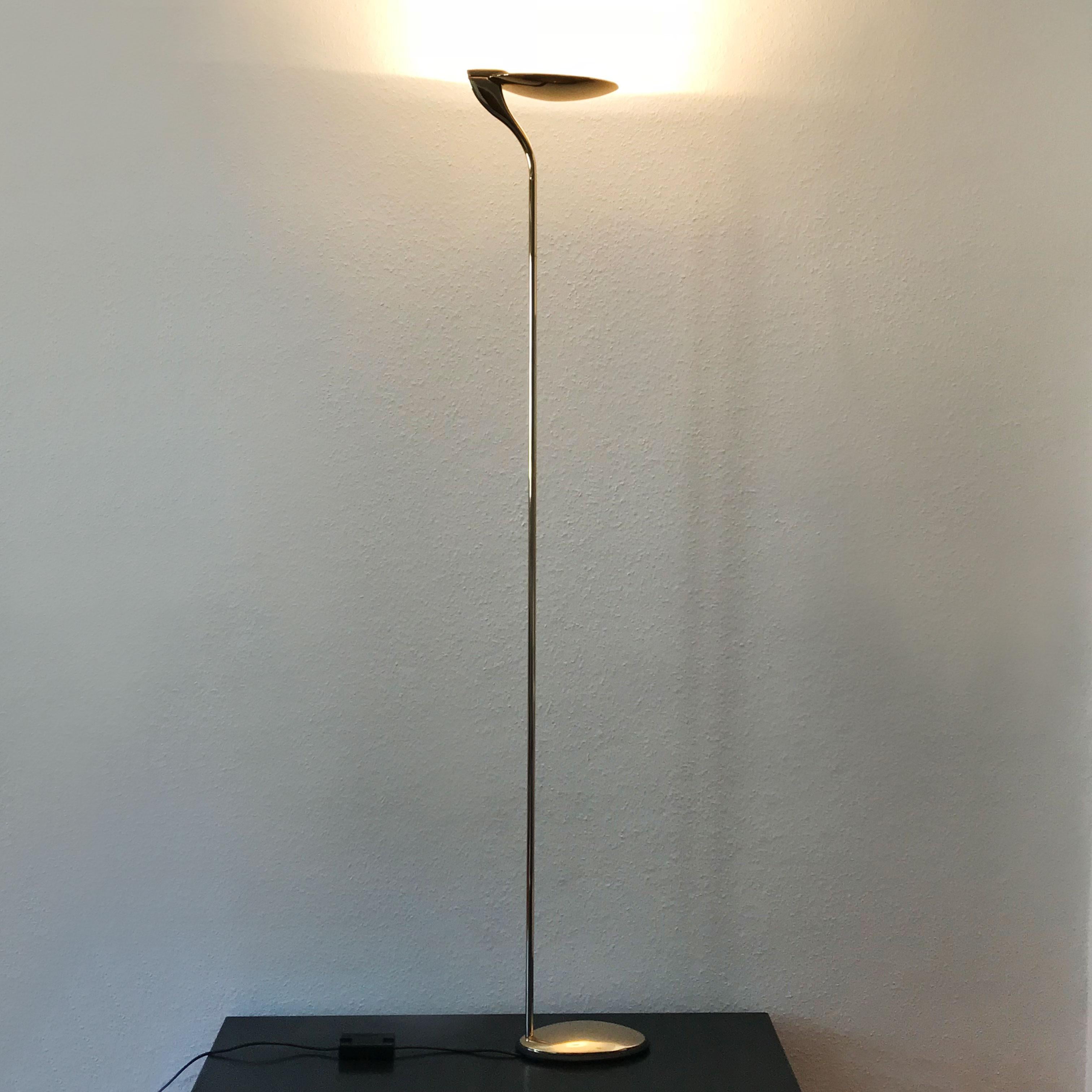 Exceptional Minimalist Brass Floor Lamp Uplighter by Florian Schulz, Germany In Good Condition For Sale In Munich, DE