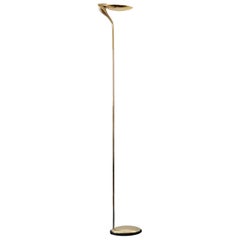 Vintage Exceptional Minimalist Brass Floor Lamp Uplighter by Florian Schulz, Germany
