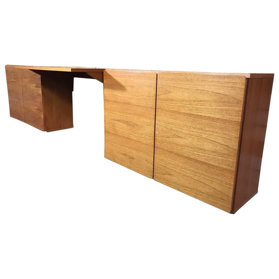 Exceptional Minimalistic Vintage Totally free-hanging teak 1960 Retro Desk For Sale