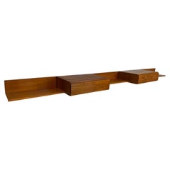 Exceptional Minimalistic Vintage Totally Free-Hanging Teak  Retro Desk sideboard