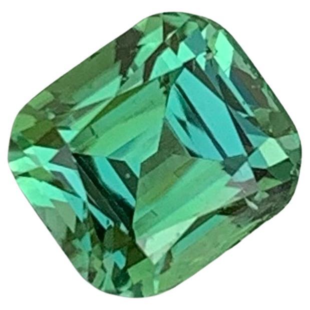 Exceptional Mint Green Tourmaline Stone 1.55 Carats Cushion-Cut Afghanistan Gem For Sale