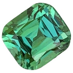 Eccezionale pietra di tormalina verde menta da 1,55 carati con taglio a cuscino, gemma dell'Afghanistan
