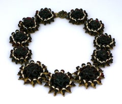Exceptional Miriam Haskell Deep Ruby and Pave Rondel Collar