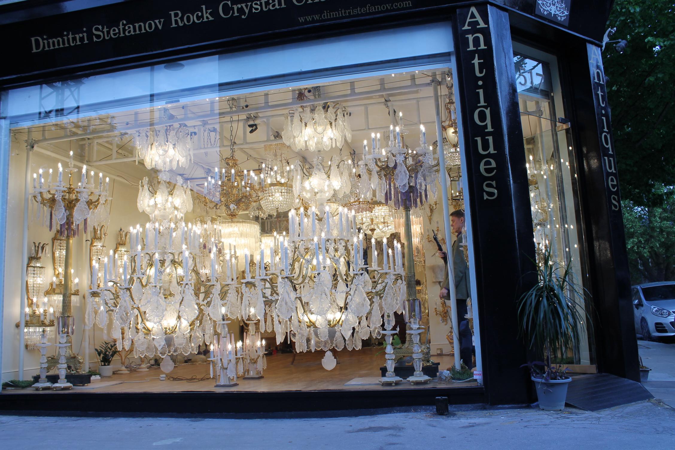 English Exceptional pair of  rock crystal lanterns H120cm W80cm For Sale