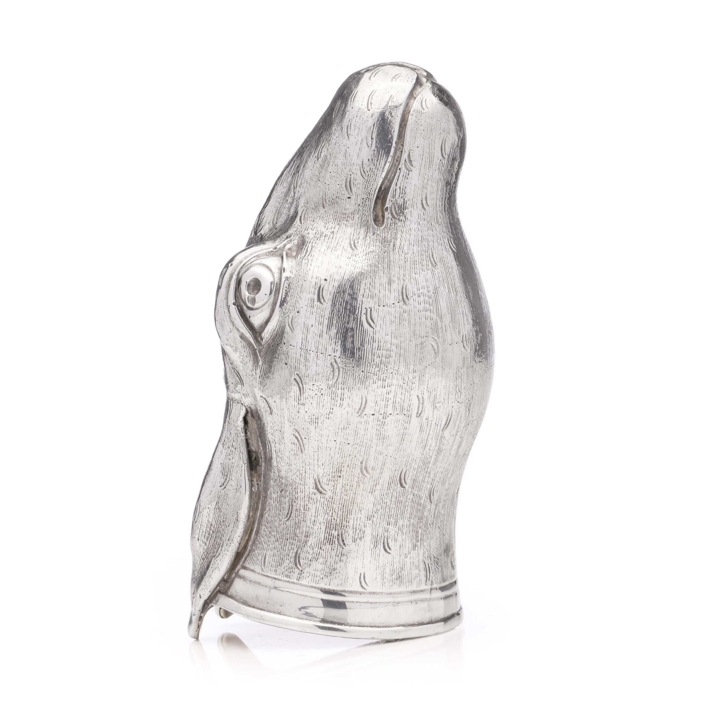 Exceptional Modern Sterling Silver Stirrup Cup Shaped as a Rabbit For Sale 2