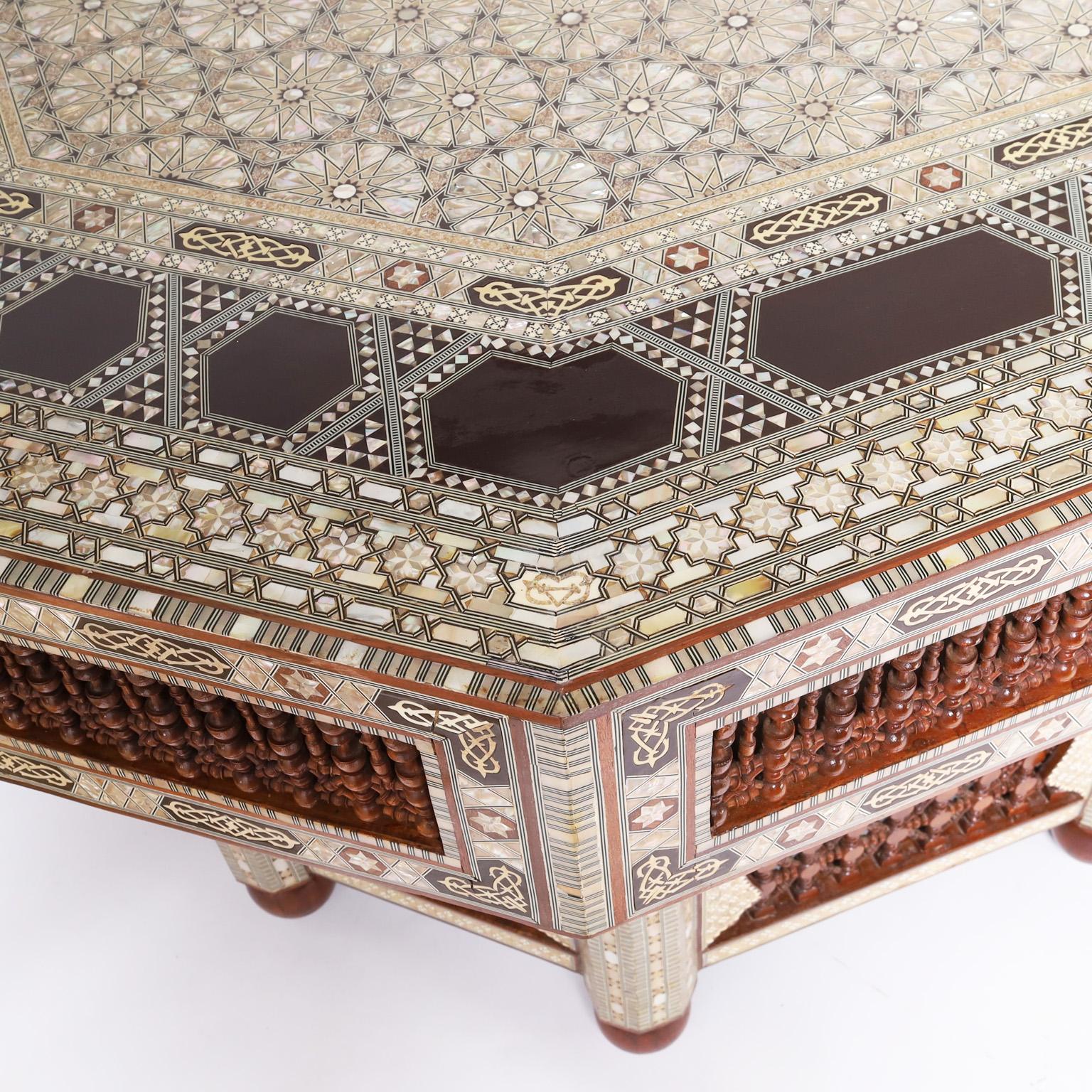 Exceptional Moroccan Mother of Pearl Center or Dining Table at 1stDibs