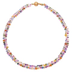 Exceptional Multi-Color Sapphire & 18k Gold Necklace