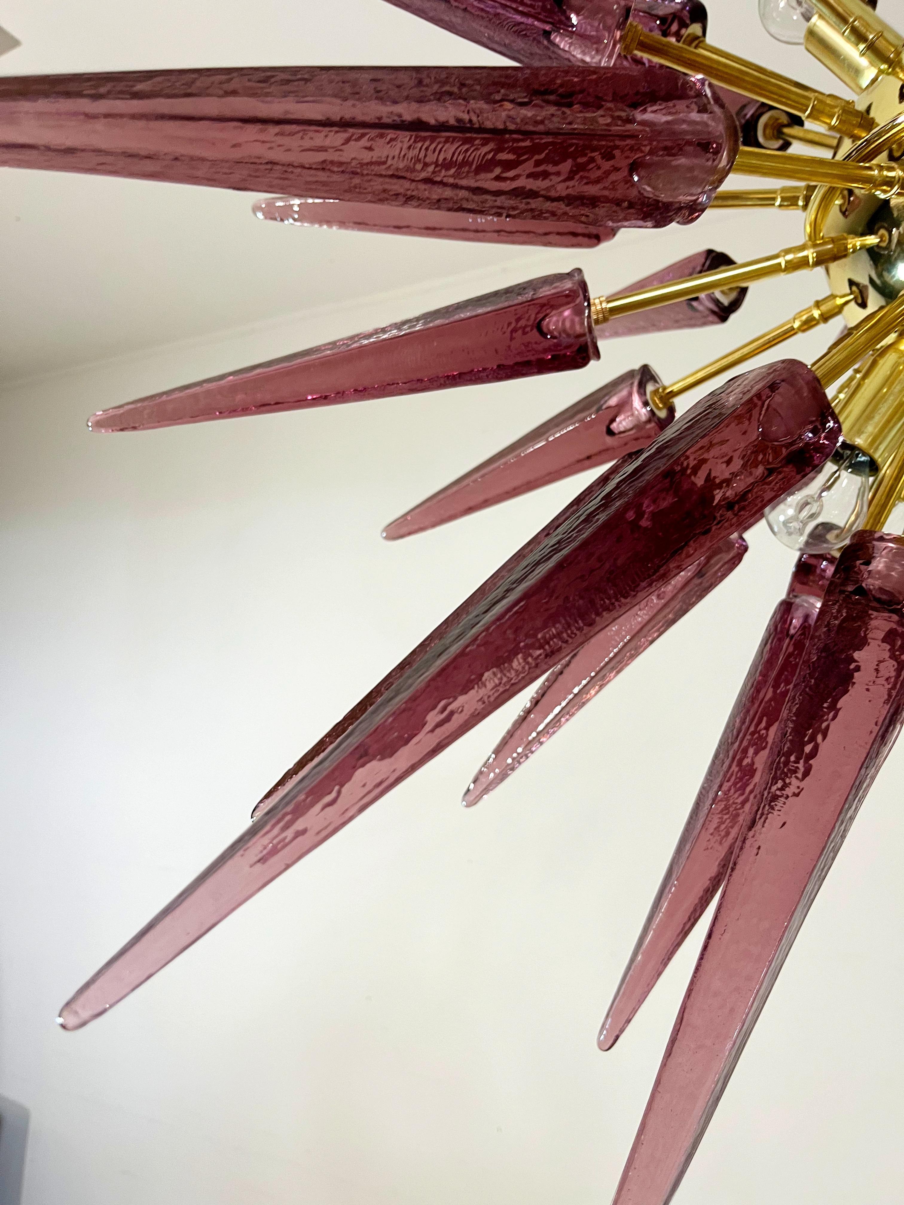 Exceptional Murano amethyst glass Sputnik Chandelier - 51 glasses For Sale 10