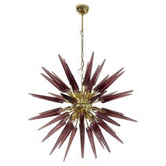 Exceptional Murano amethyst glass Sputnik Chandelier - 51 glasses